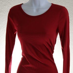 Ambiance Long Sleeve Boatneck Top Red Size S